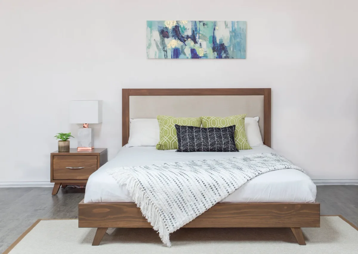 brandon upholstered headboard platform bed  by Mako wood furniture