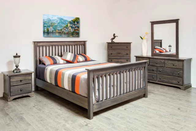 Polo solid pine mission style bed queen king double  by Mako wood furniture