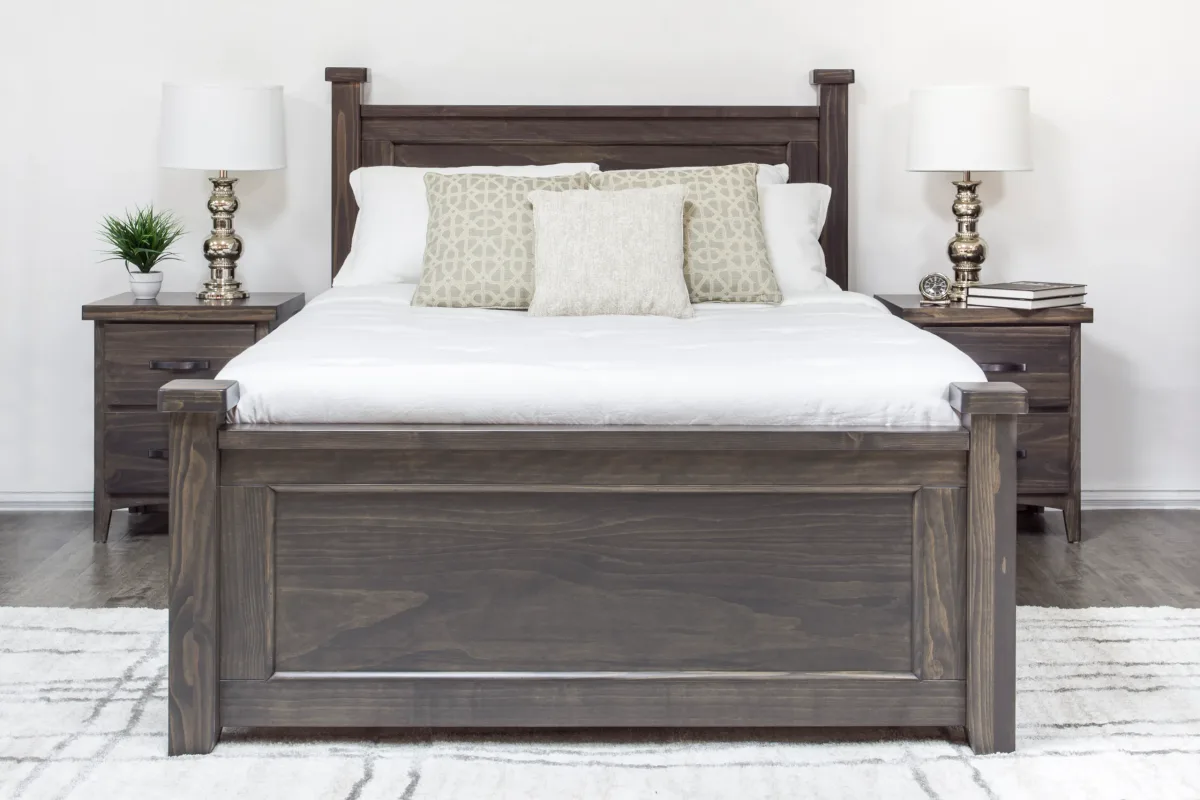 natalie solid pine bed with storage queen king double by mako wood furniture