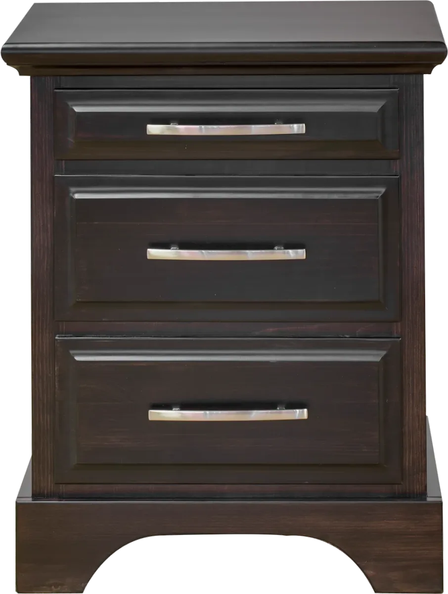 sameena solid pine 3 drawers night stand by mako wood furniture