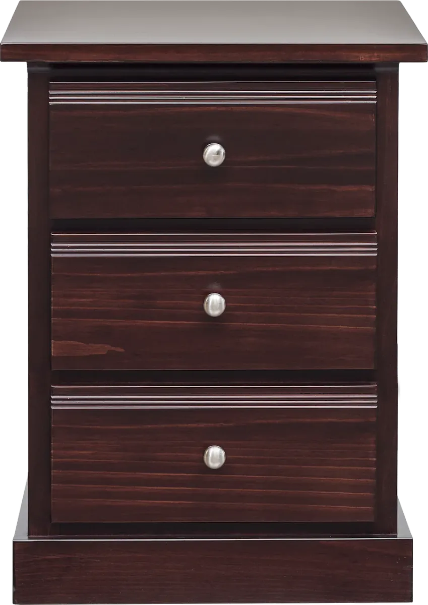 decora three drawers night table by mako wood furniture