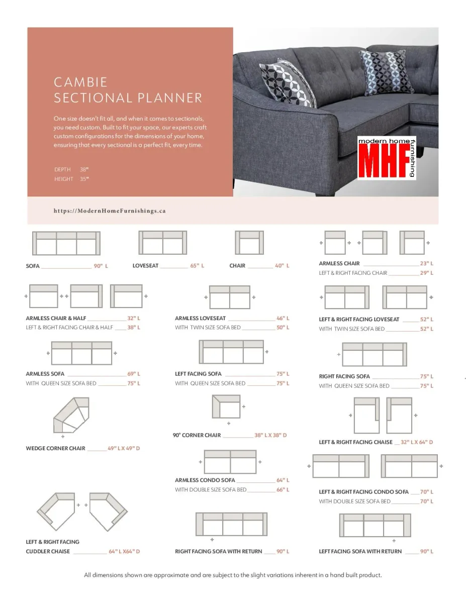 CAMBIE Sectional Planner-by Elite Sofa Design