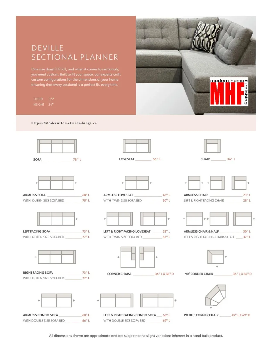 Deville Sectional Planner by Elite Sofa design