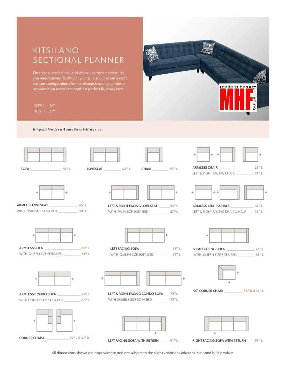 KITSILANO Sectional Planner- by Elite Sofa Design