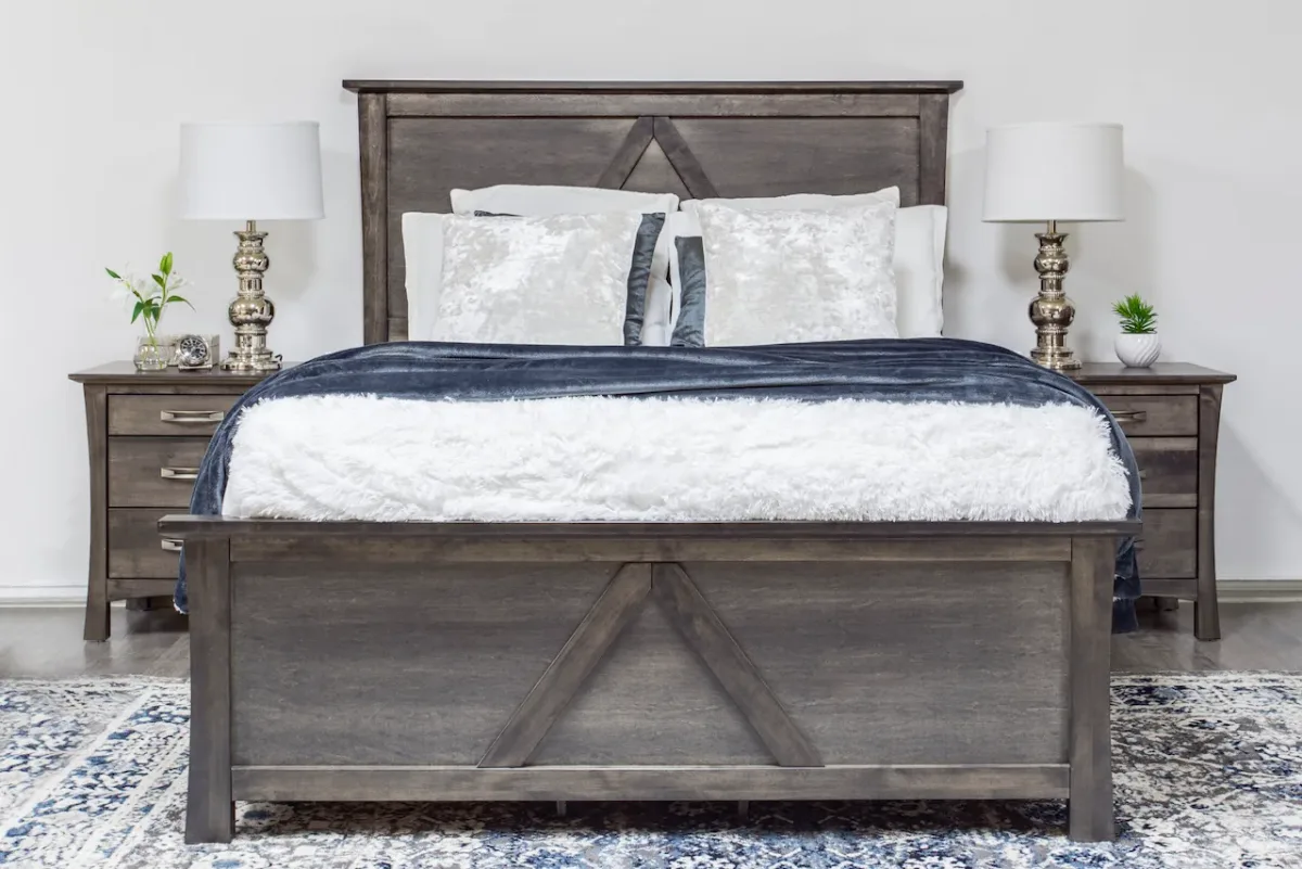 Megan maple wood panel bed Queen King by Mako WOod