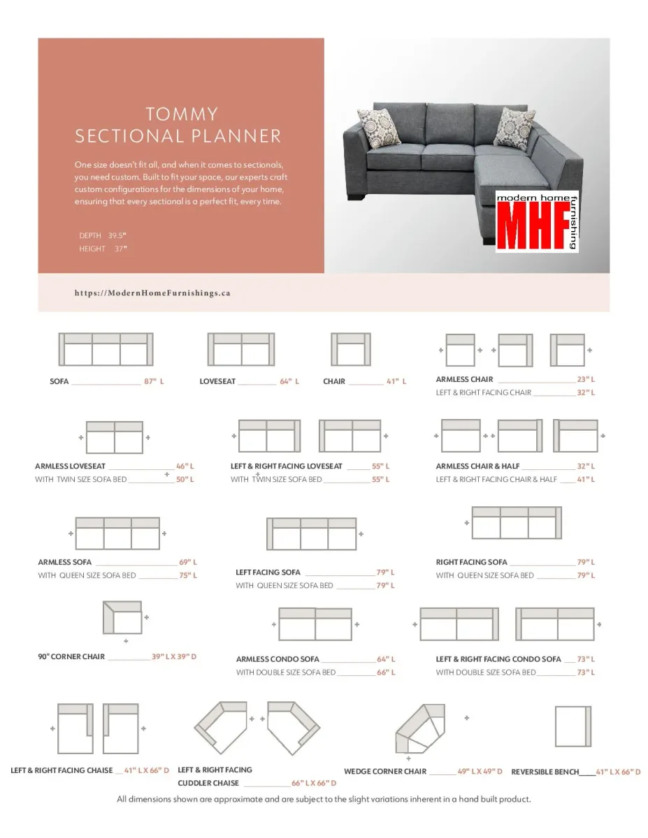 Tommy Sectional Planner by elite sofa design
