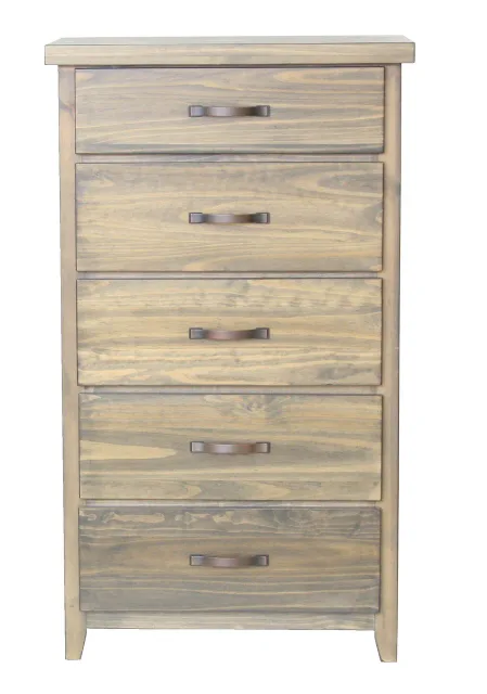 natalie solid pine five drawers chest  by mako wood furniture