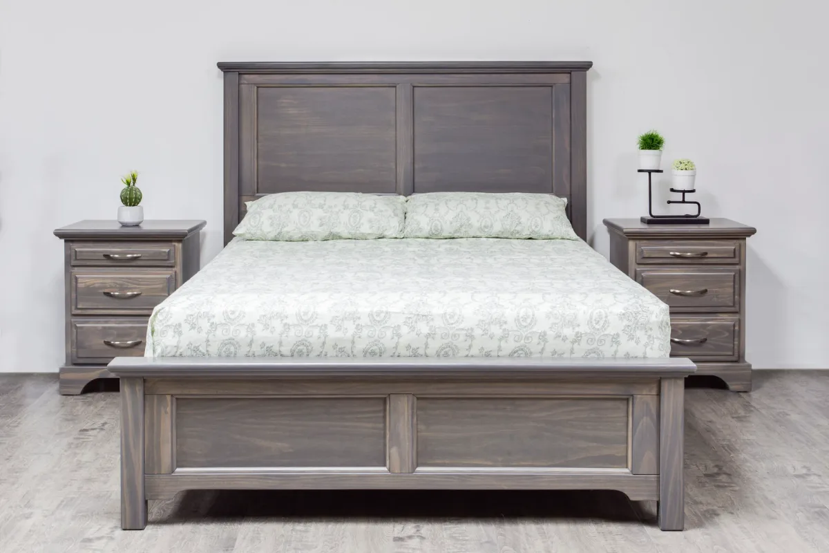 Solid wood Symphony panel headboard bed