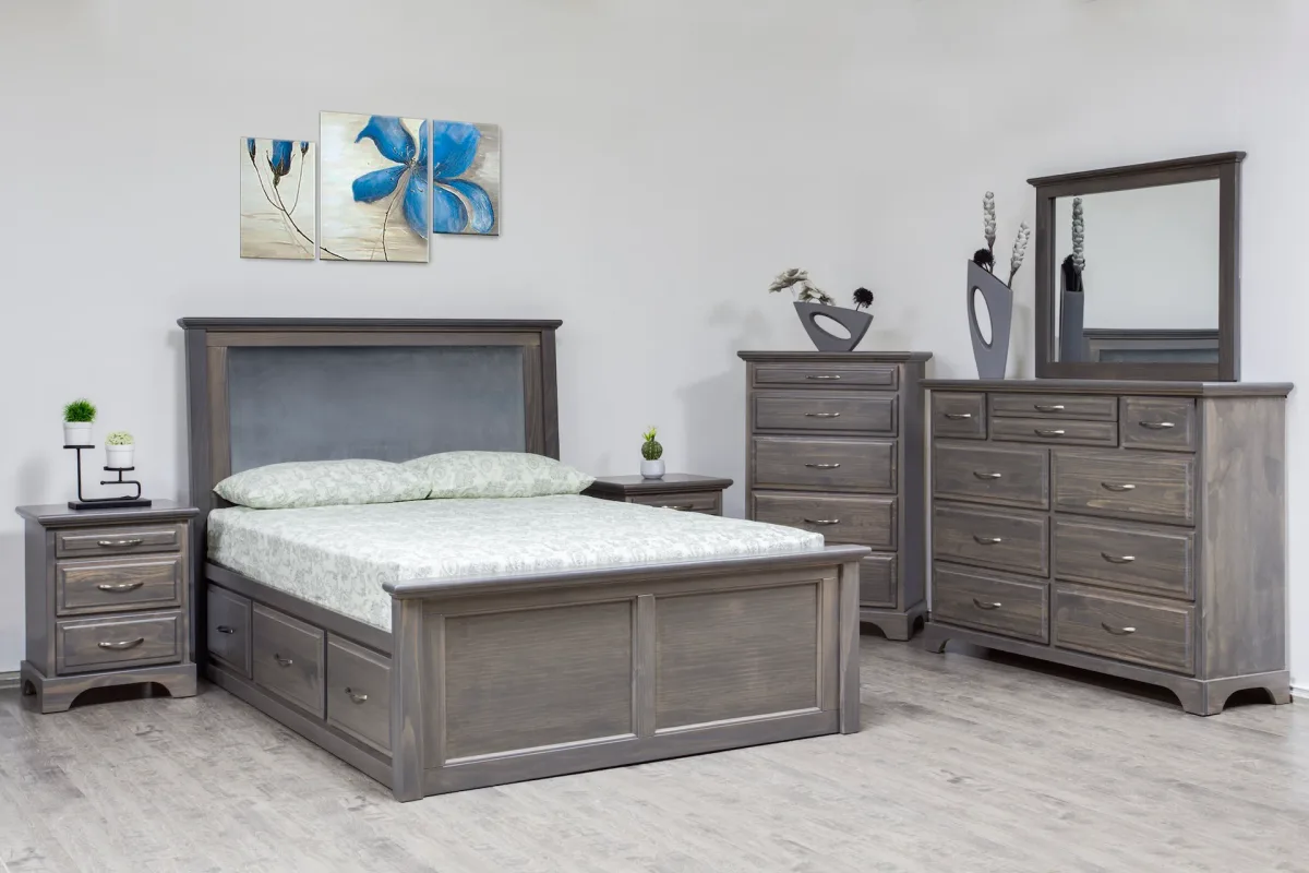 Solid wood Symphony bedroom suite with side drawers