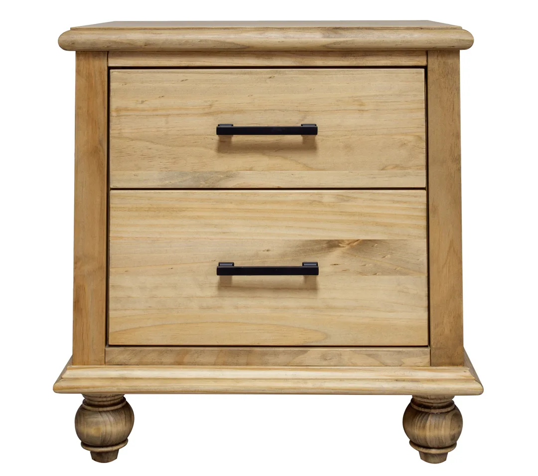 Victoria two drawer bedside table