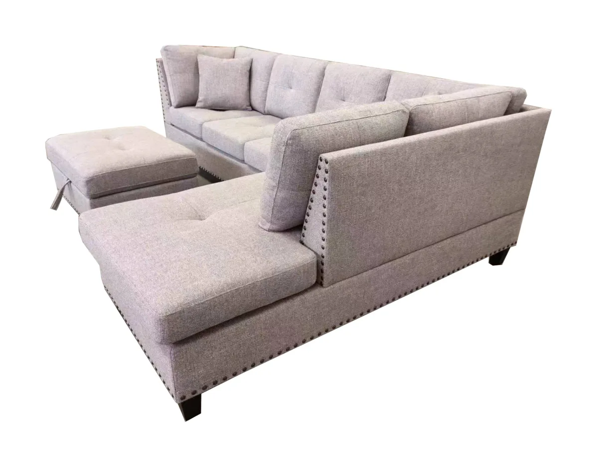 Vancity reversible sectional with storage ottoman
