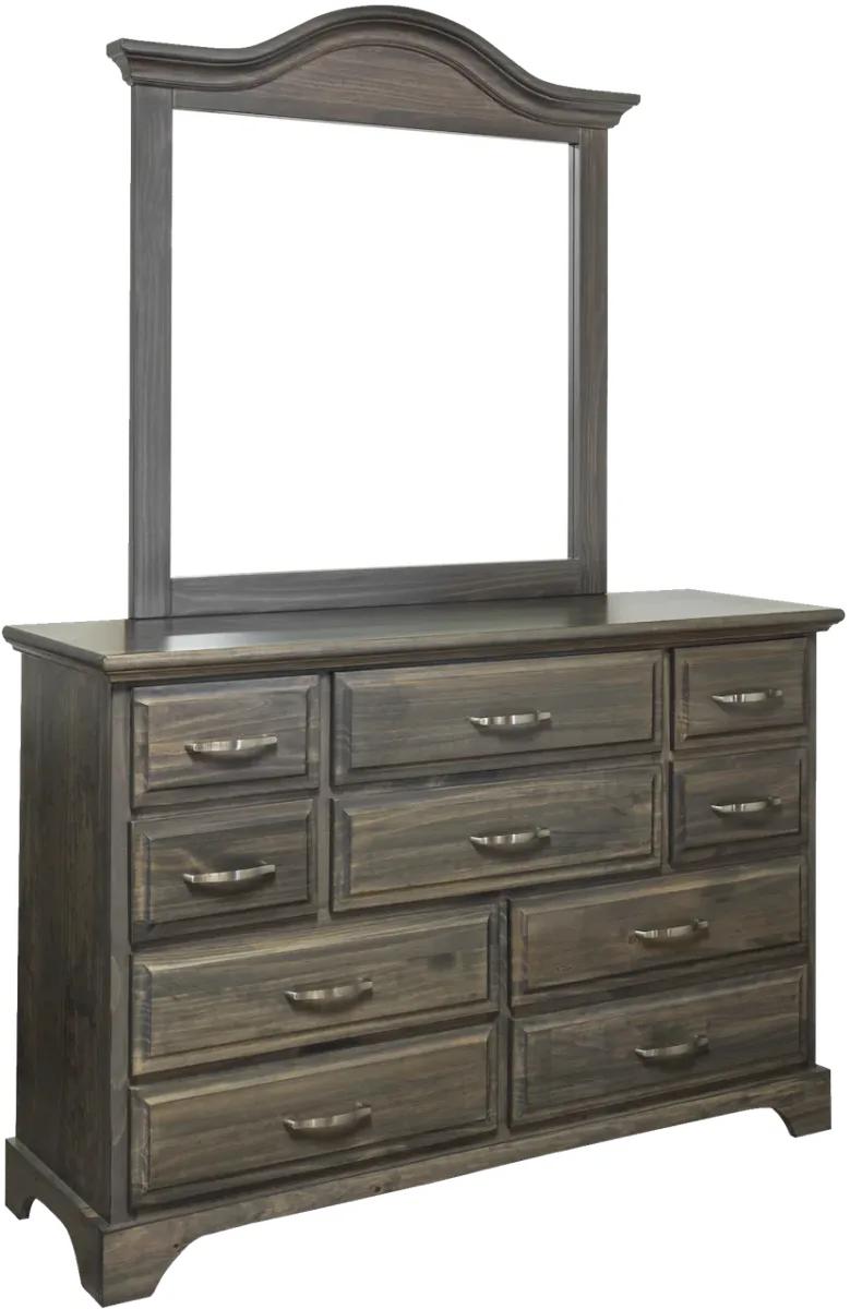 Solid pine 10 drawers dresser and mirror made by Mako wood Furniture