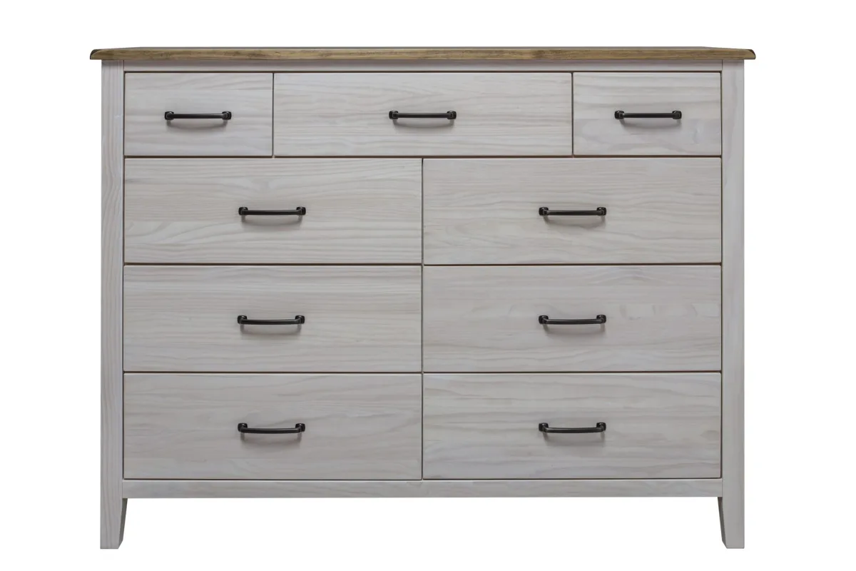 Canadian made nine drawer dresser in white finish