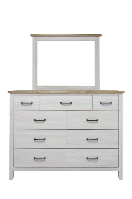 Monkland solid wood dresser with deep drawers and mirror by Mako Wood Furniture
