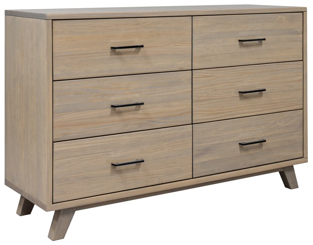 Solid wood saltstone six drawer dresser