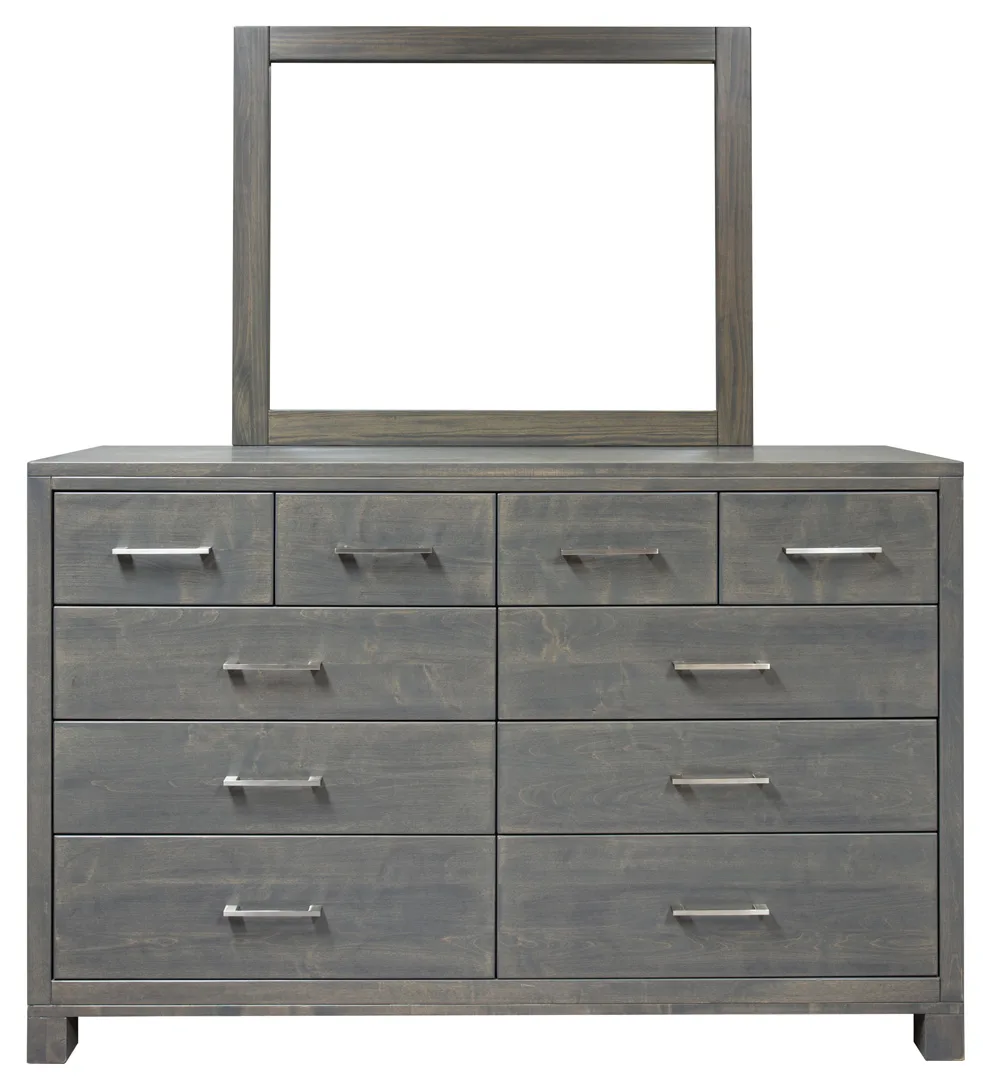 Solid wood Delta 10 drawers dresser with mirror