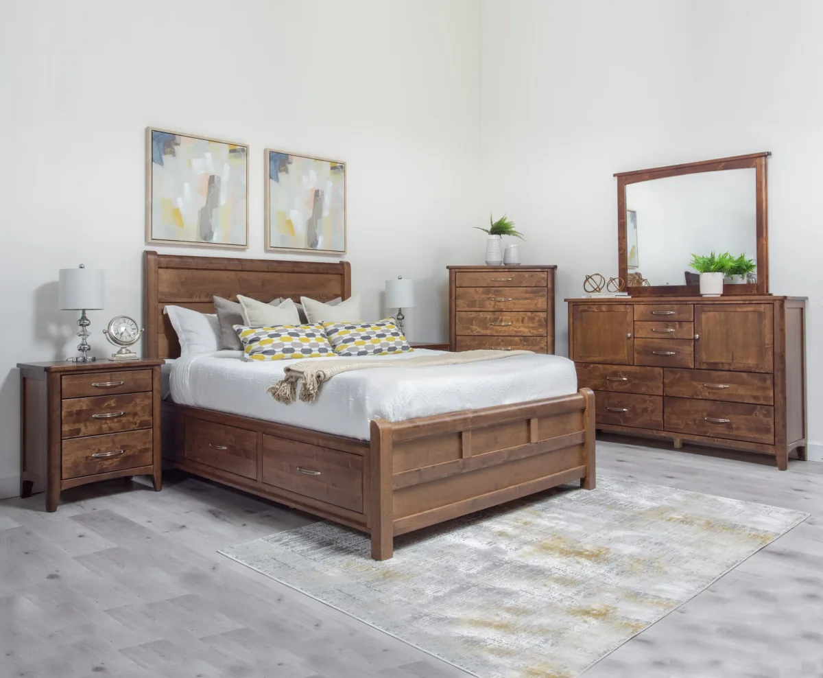 Saffron solid maple bedroom suite king queen double by Mako Wood Furniture
