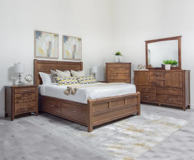 Saffron solid maple bedroom suite king queen double by Mako Wood Furniture