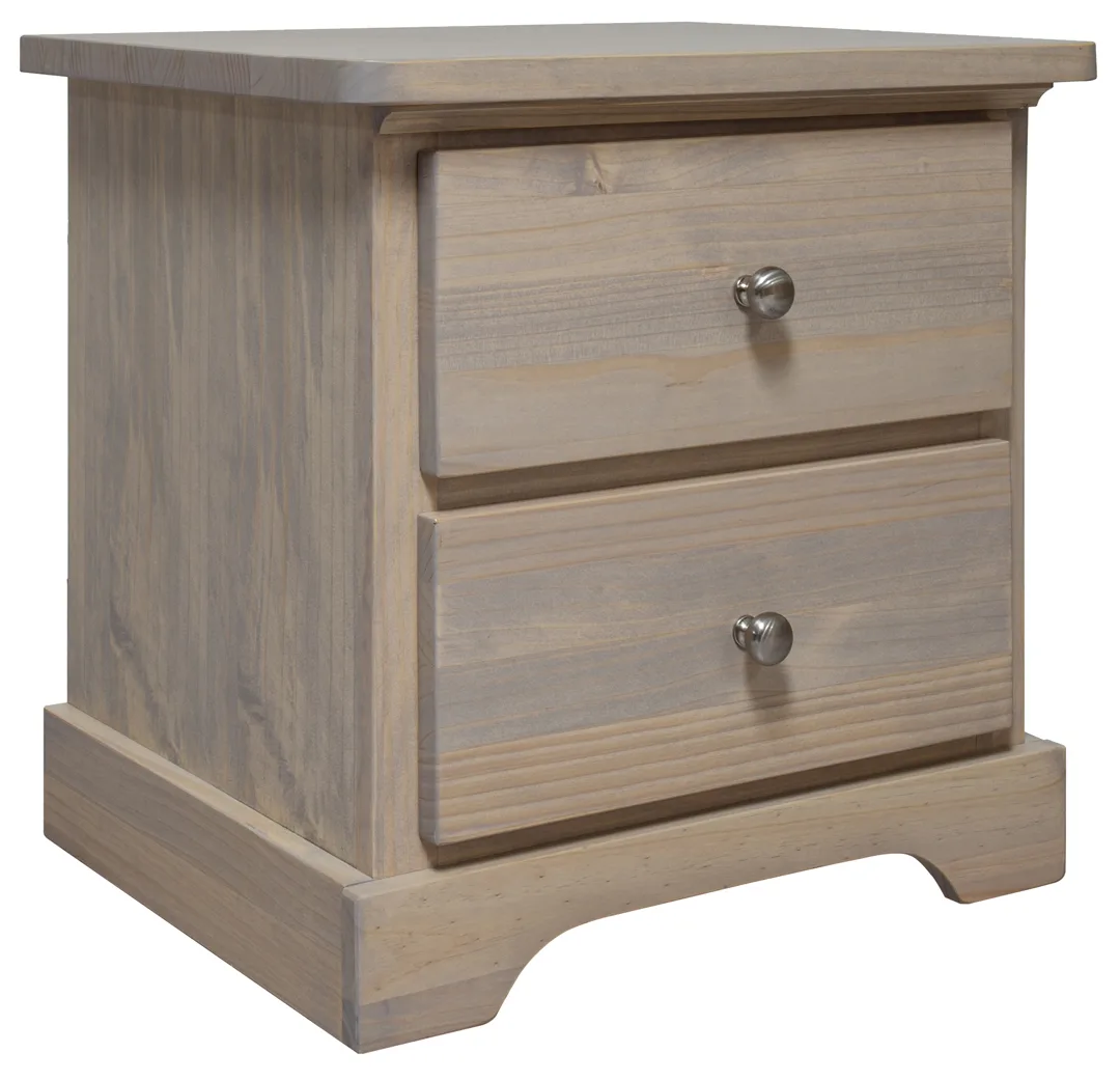 1300-60 Pine two drawers Night table 45° view