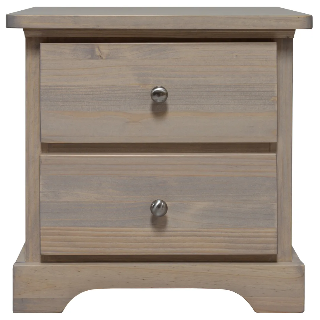 youth solid pine two drawers night table by Mako Wood Furniture