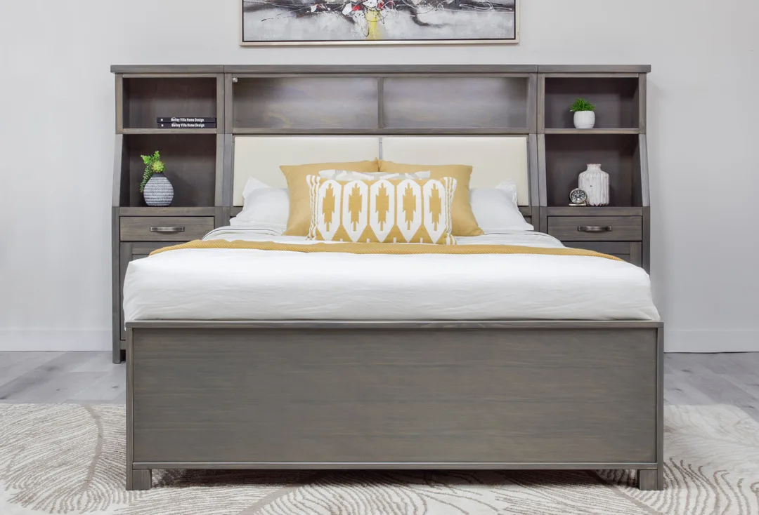 jetty solid wood bed with towers by Mako Wood Furniture